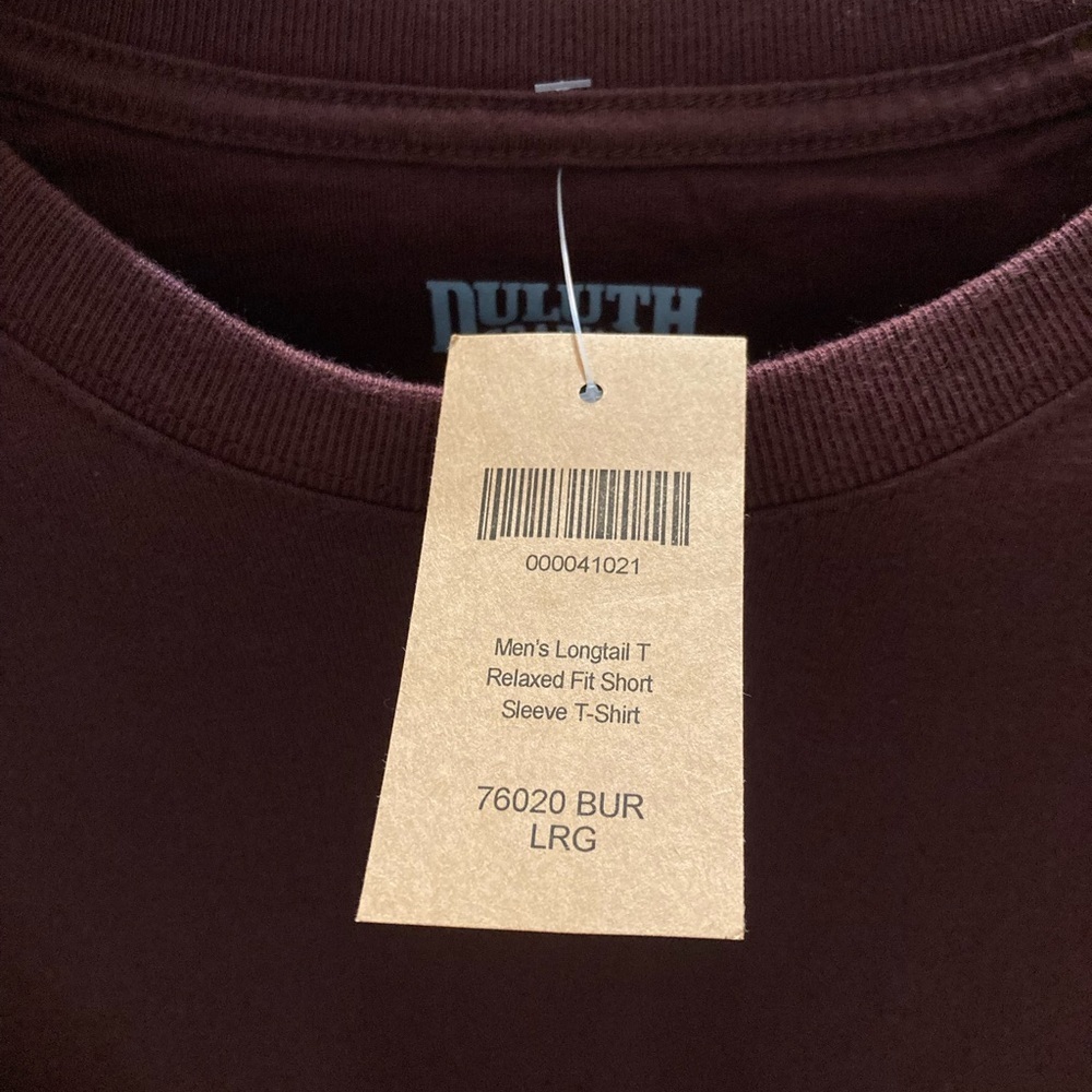 Duluth Trading Co Longtail T Relaxed Fit Short Sleeve T-Shirt Burgundy Large - Picture 5 of 5